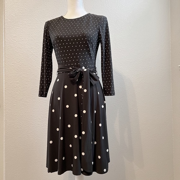 Ralph Lauren Polkadot fit and flare dress Size 6P - Picture 3 of 6